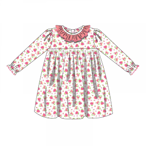 505-Long-Sleeve-Ruffle-at-Neck-Dress